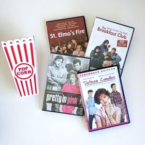 (4) 80's DVDs St. Elmo's Fire, Breakfast Club, Sixteen Candles, Pretty In Pink